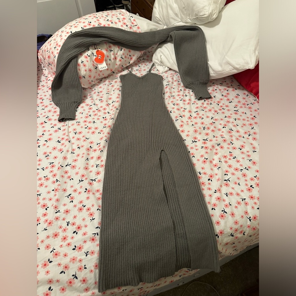 Brand new with tags gray cider, viral TikTok dress